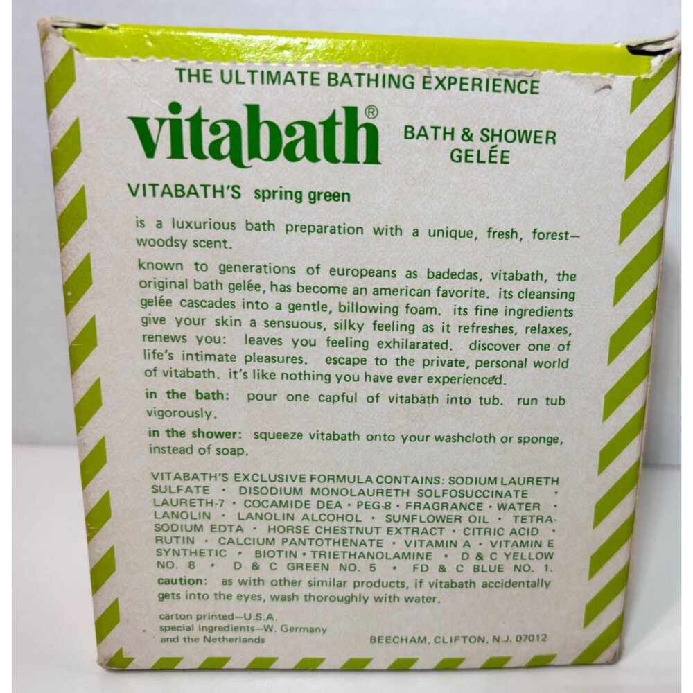 Vintage Vitabath Bath & Shower Gelee & Soap Sponge Spring Green 4.2 Oz & 3.8 Oz - Picture 3 of 5